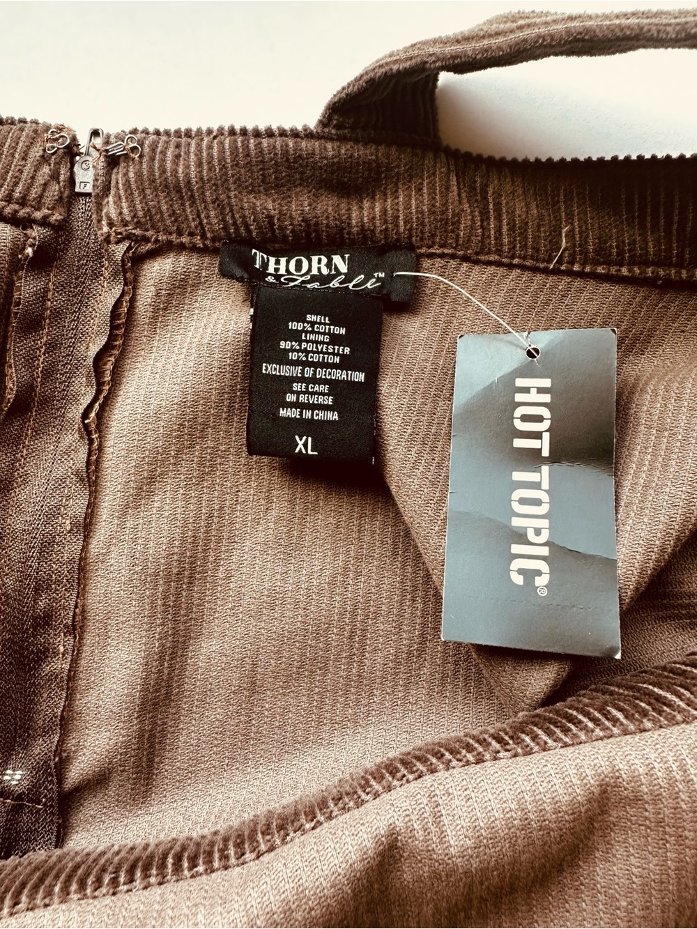 Hot Topic Brown Corduroy Ghost Mushroom Cottagecore Fall Overall Dress Size XL - Picture 5 of 7